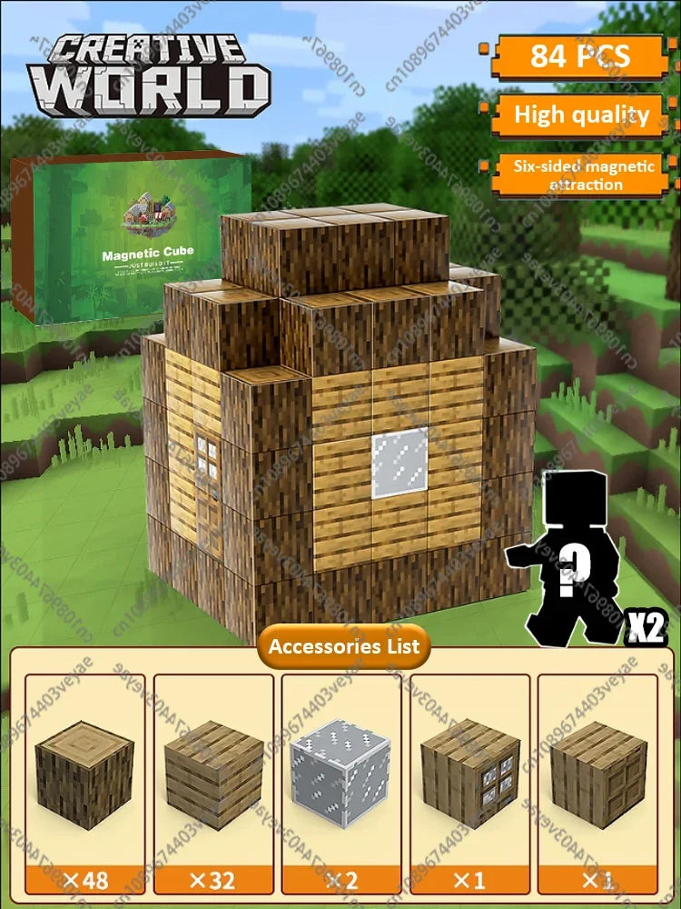 Magnetic Building Blocks - STEM Sensory Toys & Creative Magnet Cube Set for Kids