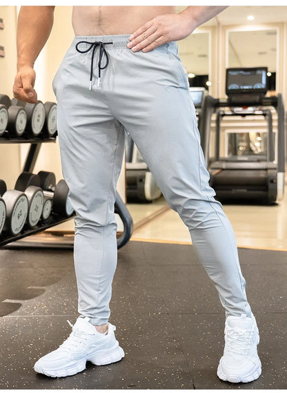 Ice Silk Sweatpants Men's Summer Ultra-thin Cooling Dry Fit Sports Pants Running Breathable Trousers Casual Fitness Leg