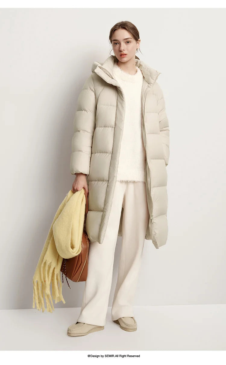 Women Down Jacket - Lightweight Waterproof Winter Coat With Self Heating Lining & Hood