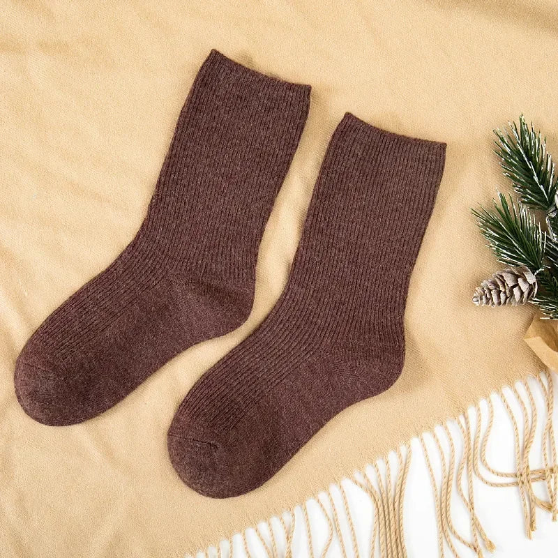 Kids Wool Cashmere Socks Children Boys Girls Soft Thermal Stockings for Baby Fashion Solid Color Kids High Long Winter Stuff