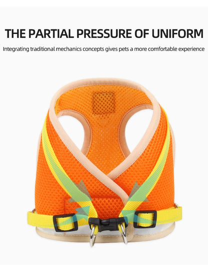 Two-tone Cat Small Dog Harness and Leash Set Breathable Mesh Reflective Escape Proof Puppy Kitten Walking Vest Style Pet Harness