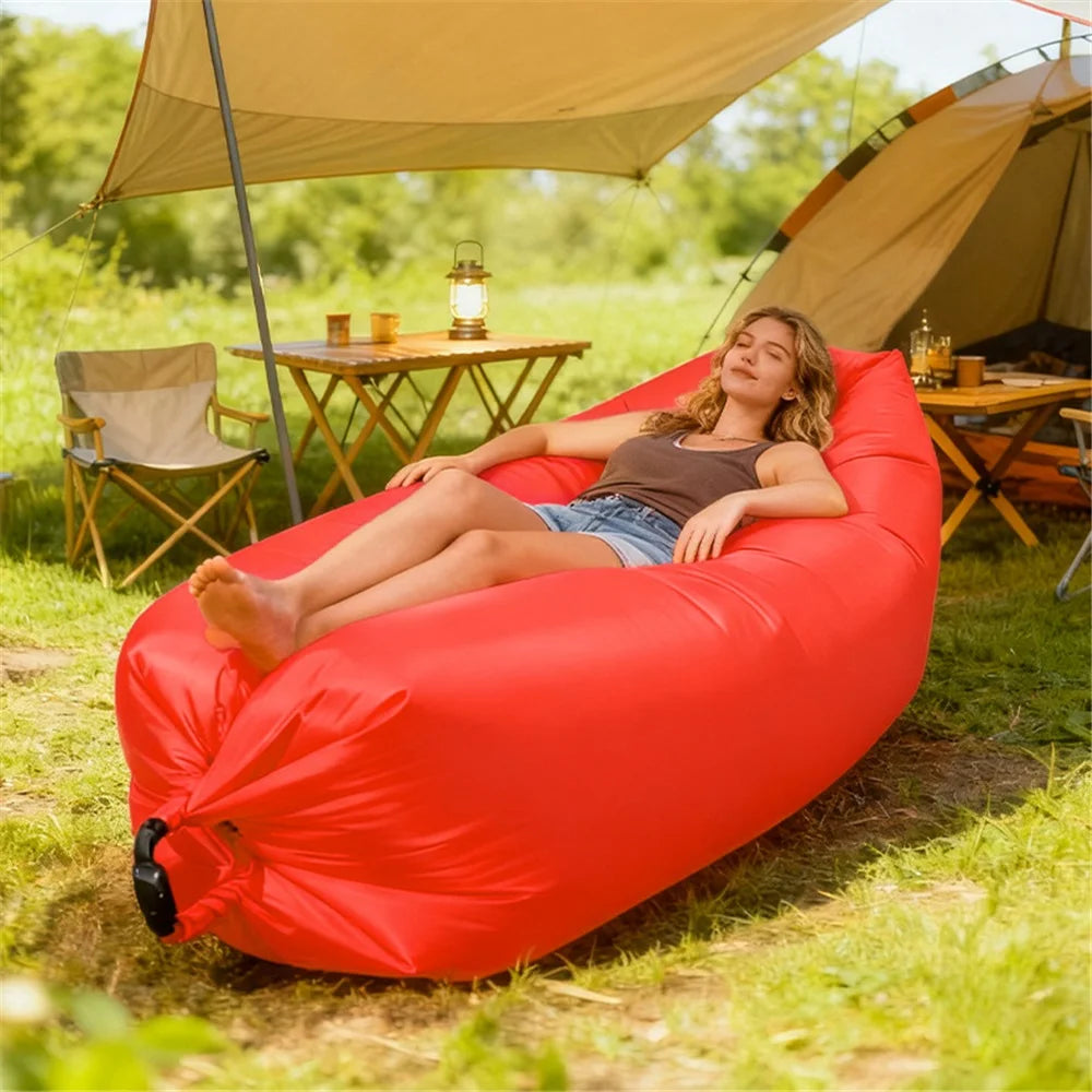 Portable Air Sofa Waterproof Fast Inflatable Lounger for Beach Camping Picnic Lightweight Durable Lazy Couch with Carry Bag