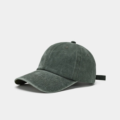 Sunscreen Water Washed MEN'S Baseball Cap with a Small Face, Retro Distressed and Versatile Trendy Duck Tongue Hat, MEN'S Big He