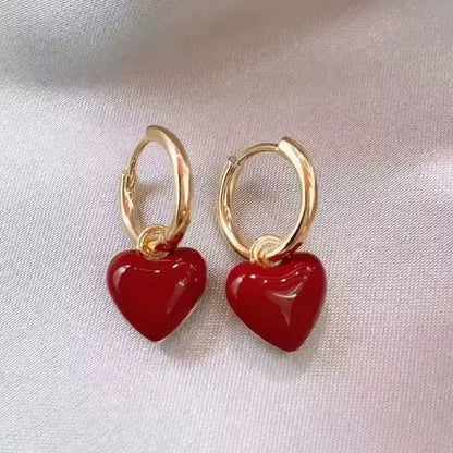 New Trendy Love Heart Zircon Tassel Earrings For Women Shiny Crystal Long Chain Asymmetric Dangle Earring Girl Party Jewelry