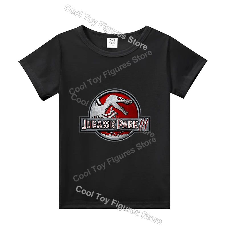 Jurassics World Series Kids Clothes Short Sleeve Summer Hot Movies T-shirt Dinosaur Park Boys Girls Base Top Trend Birthday Gift
