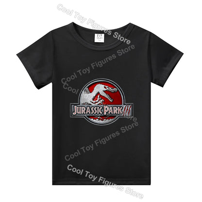 Jurassics World Series Kids Clothes Short Sleeve Summer Hot Movies T-shirt Dinosaur Park Boys Girls Base Top Trend Birthday Gift