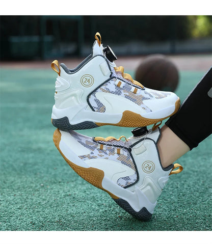 Kids Basketball Shoes - Boys Sneakers Non Slip Outdoor Sport Trainer Shoes