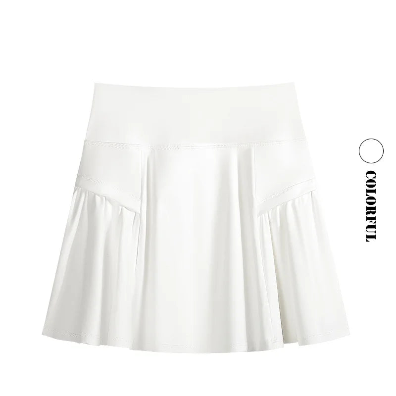 DRUR 2pcs Tennis Skirt Set Women Summer Sports Suit 2 Piece Fitness Top Skort Sets Ladies Golf Wear Set Sportswear Outfits 2025