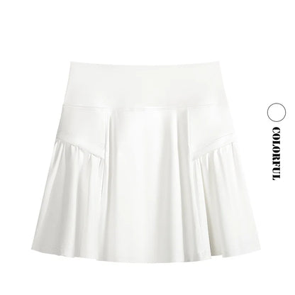 DRUR 2pcs Tennis Skirt Set Women Summer Sports Suit 2 Piece Fitness Top Skort Sets Ladies Golf Wear Set Sportswear Outfits 2025