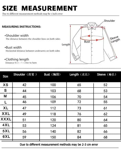 New Men's Fashion Anchor Print Contrast Color Lapel Long Sleeve Shirt Business Casual Slim Fit Non-iron Versatile Shirt XS-6XL