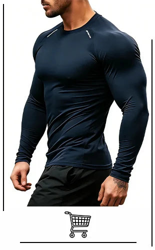 Men's Compression Shirt Athletic Long Sleeve Workout T Shirt | UV Sun Protection, Quick Dry