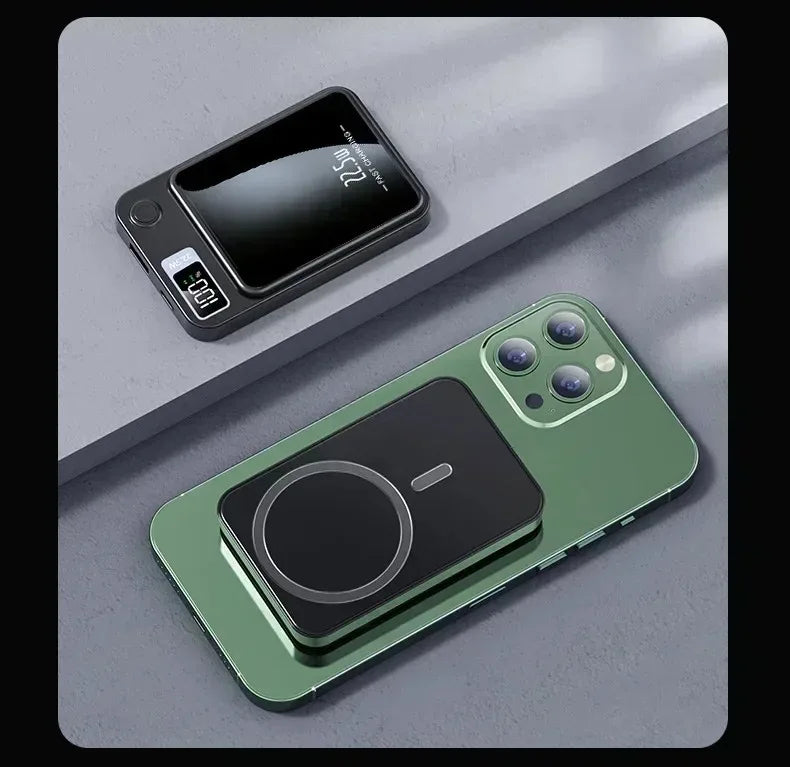 100000mAh Magnetic Powerbank Magnetic Power Bank Wireless Fast Charger For iPhone Backup Battery For Magsafe