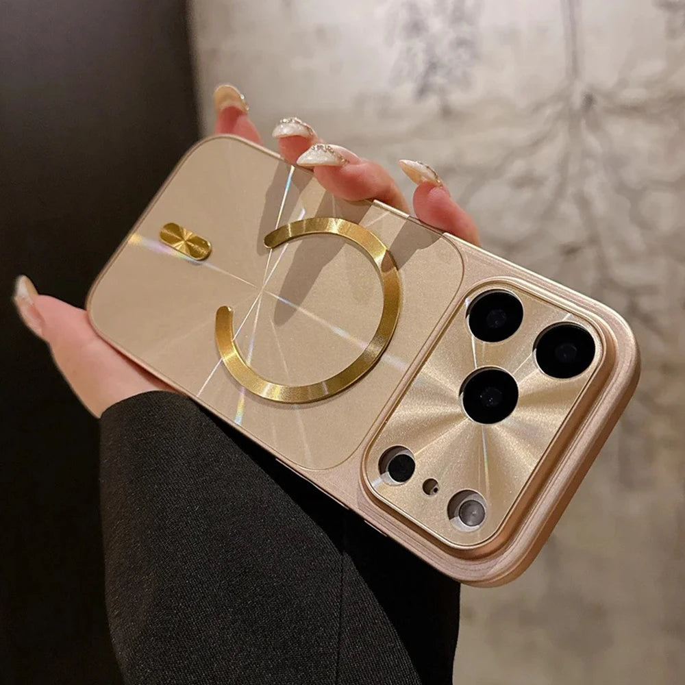 Luxury Glitter Laser Magnetic Phone Case for iPhone 17 16 15 14 13 Pro Max 17Pro Shockproof Cases for iPhone17 16 Pro Max Cover