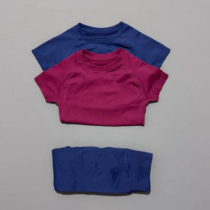 2 Piece Women Solid Color Set Summer Casual Short Sleeve T-Shirt High Waist Long Pants Soft Breathable Tracksuit Daily Outfit