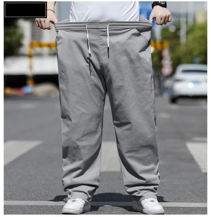 Large Size Men's Casual Pants XL-8XL Plus Size Straight Loose Fit Trousers Elastic Waist Oversized Cotton SweatPants Outdoor
