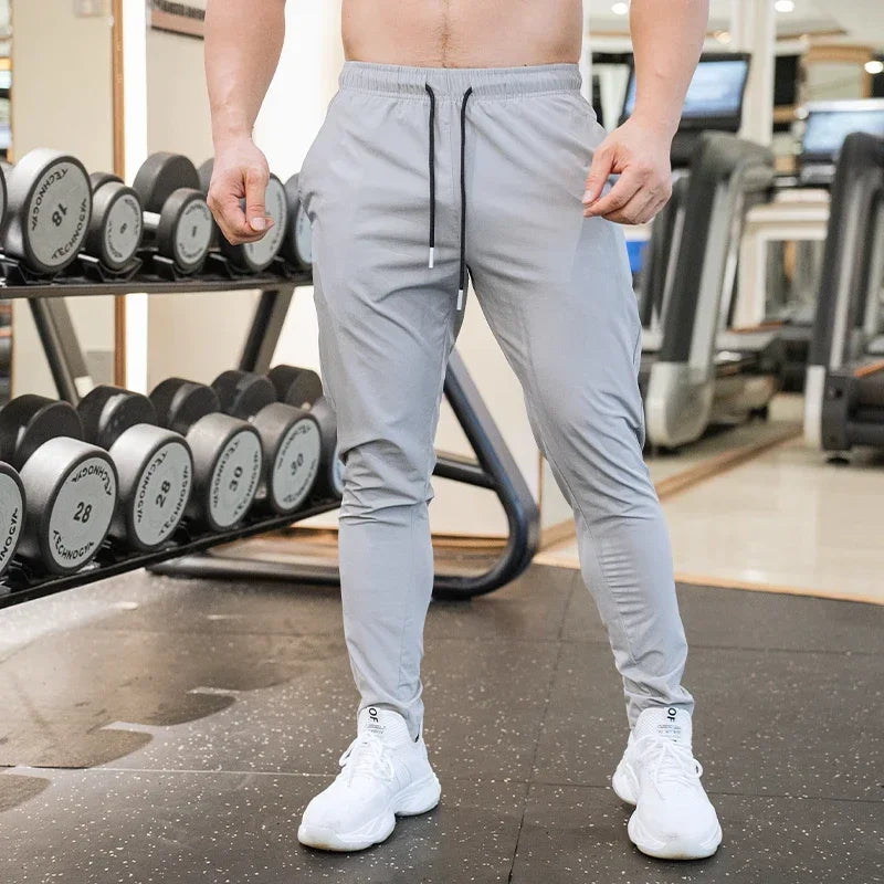 Ice Silk Sweatpants Men's Summer Ultra-thin Cooling Dry Fit Sports Pants Running Breathable Trousers Casual Fitness Leg