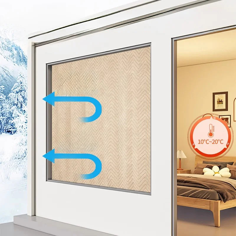Velcro Curtain Nordic Style Thickened Cotton Thermal Insulated Window Drapes - Living Room Bedroom Balcony