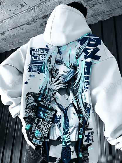 Sexy Anime Samurai Girl 3d Print Hoodie Men Women Fashion Oversized Hoodie Sweatshirt Men Tracksuit Y2k Clothes Japanese Moletom