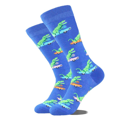 Funny Alien Shark Cotton Socks - Unisex Novelty Crew Socks