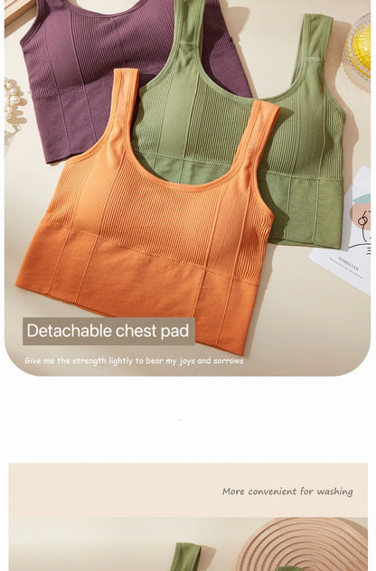 1pcs Women Breathable Sports Bra Female Fitness Top Seamless Yoga Bra Shockproof Crop Top Push Up Sport Bra Lady Gym Workout Top