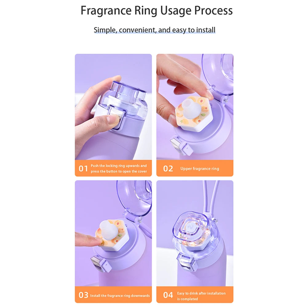 Scent Flavored Water Bottle – 650ML Fruit Scent Water Cup with 7 Flavor Pods - ZOOMNSTORE