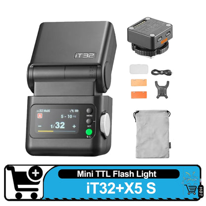 Godox IT32 IFlash Camera Flash TTL HSS Rotating Head on Camera Flash Light X5 C/S/N/F/O/L Wireless TTL Magnetic Flash Trigger