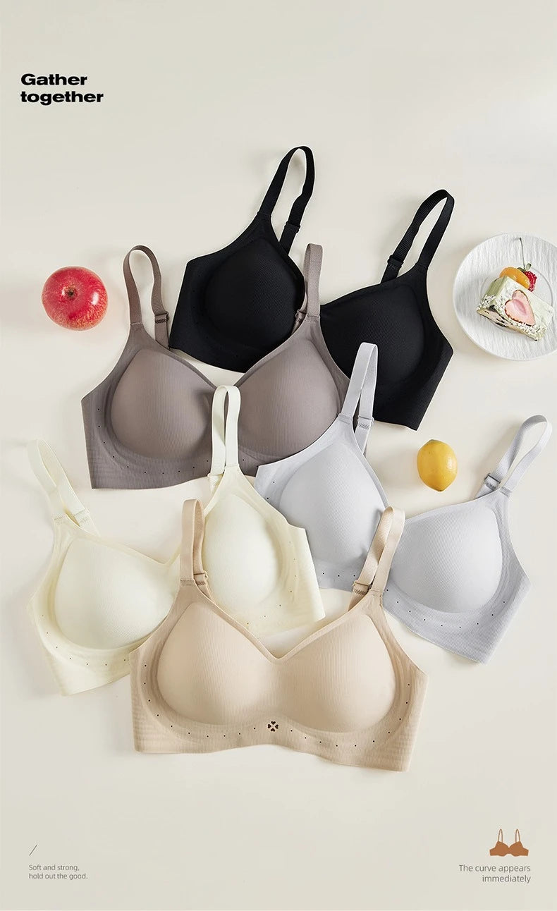Seamless Push-Up Bra - Wireless Comfortable Jelly Bra with Adjustable Straps
