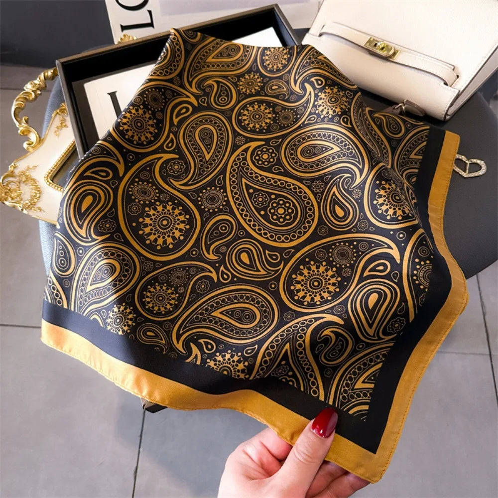 Luxury Silk Square Scarf - Womens Satin Neckerchief  Hair Wrap 2023