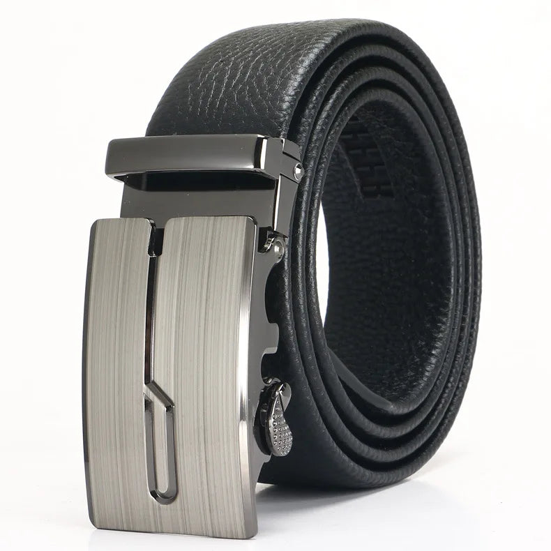 Men's Leather Belt - Top Layer Cowhide With Automatic Buckle | Business Casual Accessory