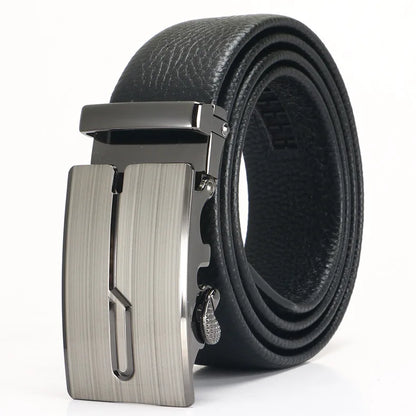 Men's Leather Belt - Top Layer Cowhide With Automatic Buckle | Business Casual Accessory