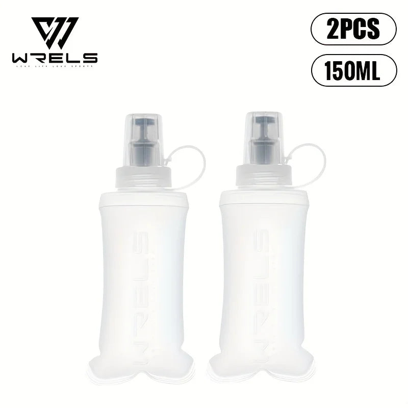 WRELS Soft Water Bottle Collapsible Soft Flask TPU Running Water Bottle Foldable Water Bag BPA-Free Sports Soft Water Flask
