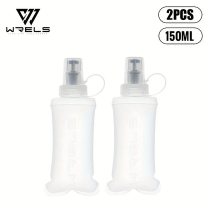 WRELS Soft Water Bottle Collapsible Soft Flask TPU Running Water Bottle Foldable Water Bag BPA-Free Sports Soft Water Flask