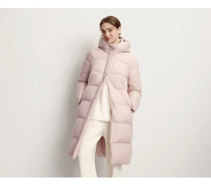 Women Down Jacket - Lightweight Waterproof Winter Coat With Self Heating Lining & Hood