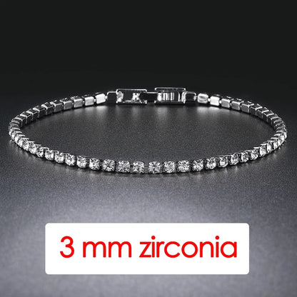 Luxury Crystal Tennis Bracelet Hip Hop Bracelet for Men Homme Trendy Punk Zirconia Couple  Chain on The Hand Streetwear Jewelry