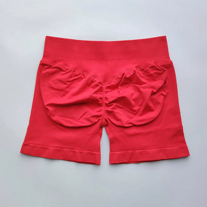 Women Gym Shorts - High Waisted Seamless Workout Shorts With Scrunch Butt Design