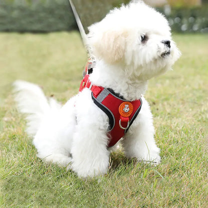 Adjustable dog harness no pull cute cat soft walking leash set pet dog vest vest teddy beagle suitable for small and medium dogs