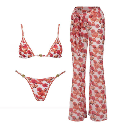 3Pcs Micro Bikini 2026 New Swimwear Women Swimsuit Sexy Brazilian Bikini Set Printed Thong Beachwear Bathing Suit Female Biquini