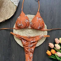 Polka Dot Bikini - Women's Sexy Strap Split Bikini Set | Wire Free Swimwear