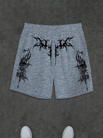 Men's Summer High-Street Style Printed Knit Shorts: Casual, Sporty, and Streetwear Shorts