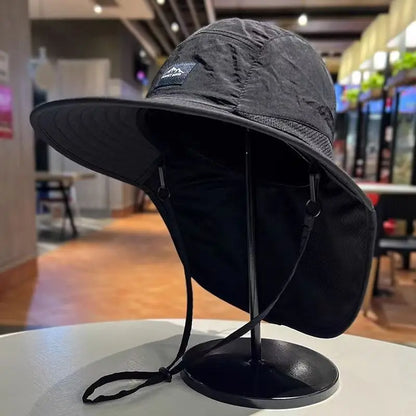Unisex Windproof Quick-Dry Fisherman Hat Mesh Breathable Fishing Cap with Neck Flap & UV Protection for Outdoor Fishing Hikin