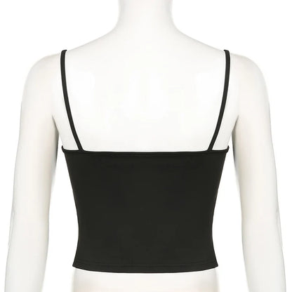 Basic Solid Camis Summer Casual Sleeveless Spaghetti Strap Top Women Harajuku All-match Cropped Tops y2k Vintage Clothing