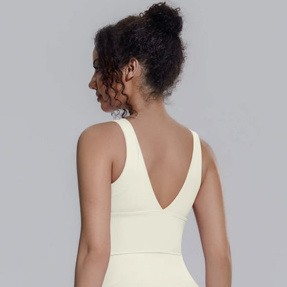 New Backless Yoga Vest for Woman Yoga Underwear with Chest Pad Summer Breathable Workout Top Running Shockproof Sports Bra