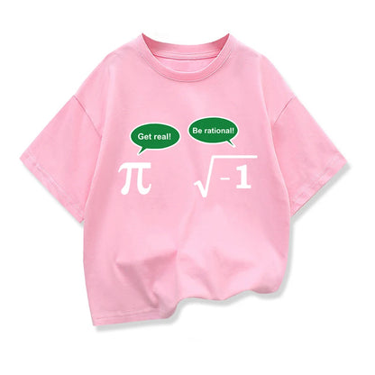 Baby Boys T-shirt High Quality Cotton Funny Math Design Printed Loose in Summer Casual O-neck T-shirt for Kids Tees Girls Tops