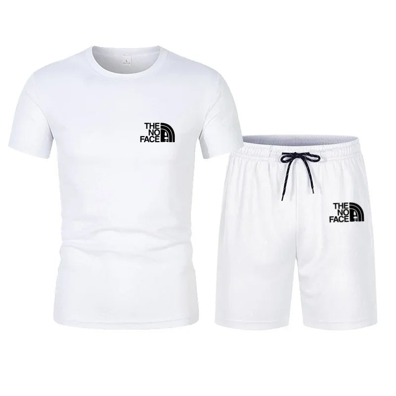 2026 Summer Fashion Trend Casual Sports Two-piece Set Trendy Men's Short Sleeved T-shirt+shorts Set