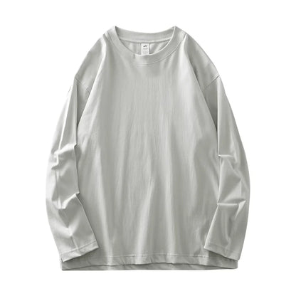 Mens Long Sleeve Tee - Breathable Cotton Crew Neck Shirt | Loose Fit Casual Tops
