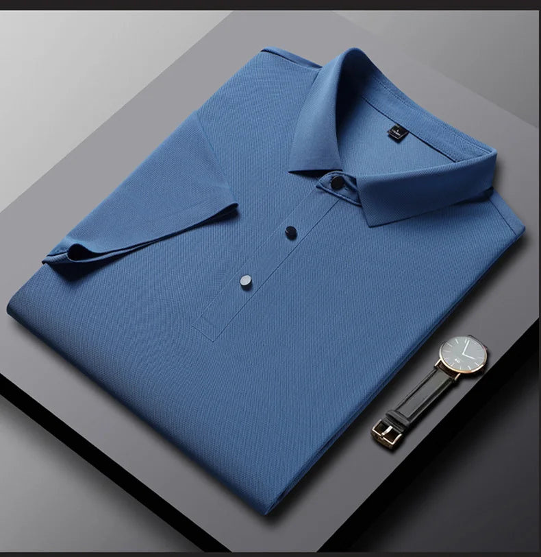 Men's Polo Shirt - Summer Quick Dry Casual Work Shirt | Plus Size Breathable Solid Color