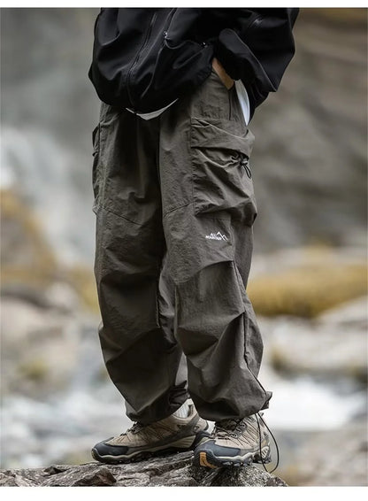 Vintage Baggy Hiking Cargo Pants Men Waterproof Casual Sport Jogging Sping Summer Parachute Pants Outdoor Wide Leg Trousers