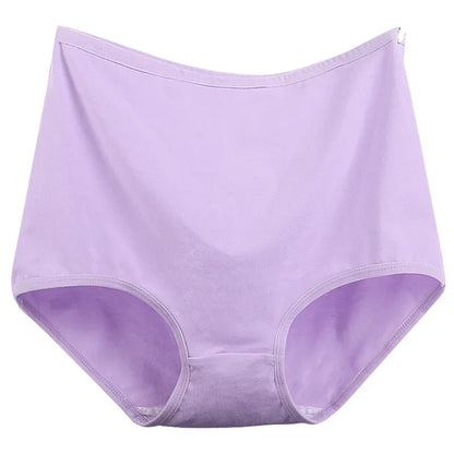 3pcs Cotton Women Panties Lady Plus Size Underwear Large Size High Waist Briefs Breathable Solid Color Female Lingerie