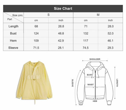 Maden Women's Ultra Lightweight Sun Protection Hoodie Sheer Breathable Pullover Half Button Loose Fit Summer Jacket Yellow