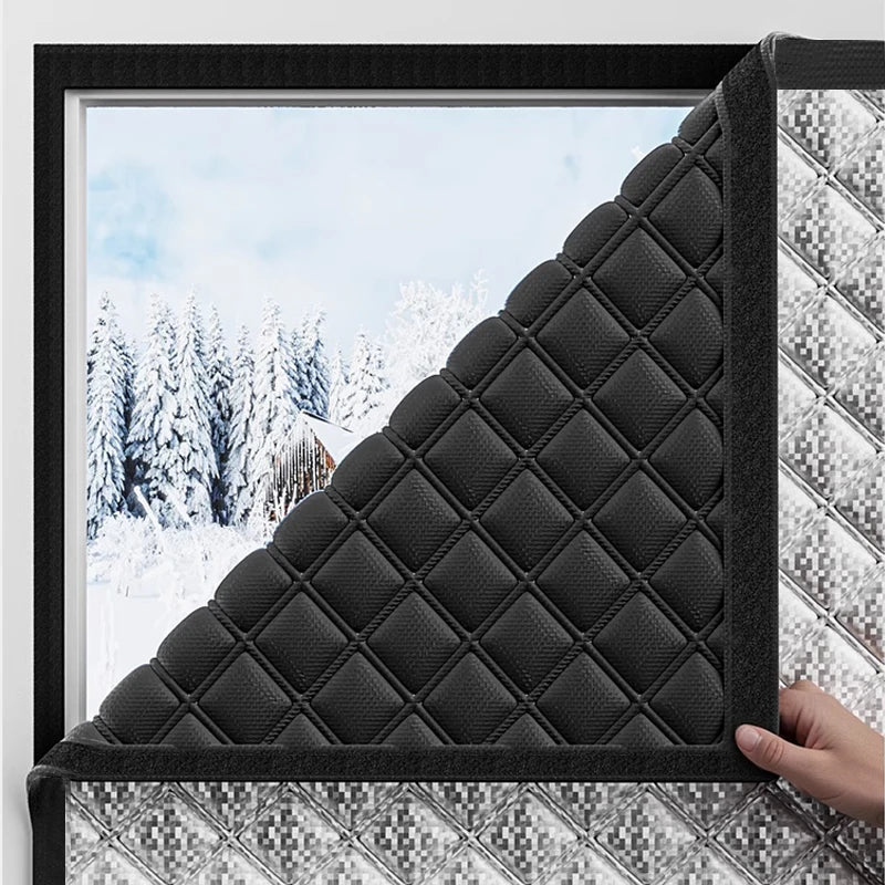 Waterproof Cotton Curtains - Windproof Window Drapes | Thermal Insulation & Frost Resistant Film